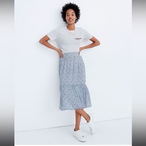 Madewell Tiered Peasant Midi Skirt in Climbing Floral